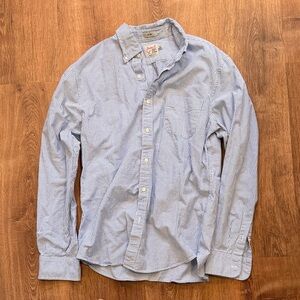J. Crew Light Blue & White Striped Oxford Cloth Button-Down Shirt